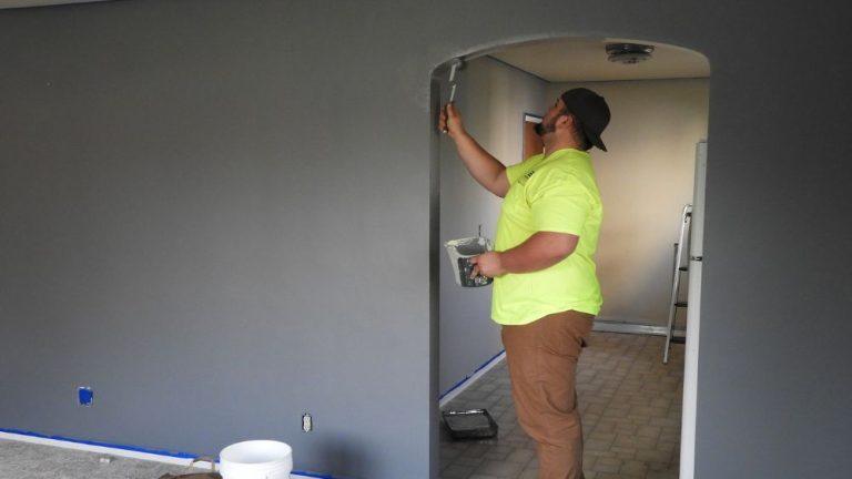 Interior Painter painting an archway of a Beverly, MA home